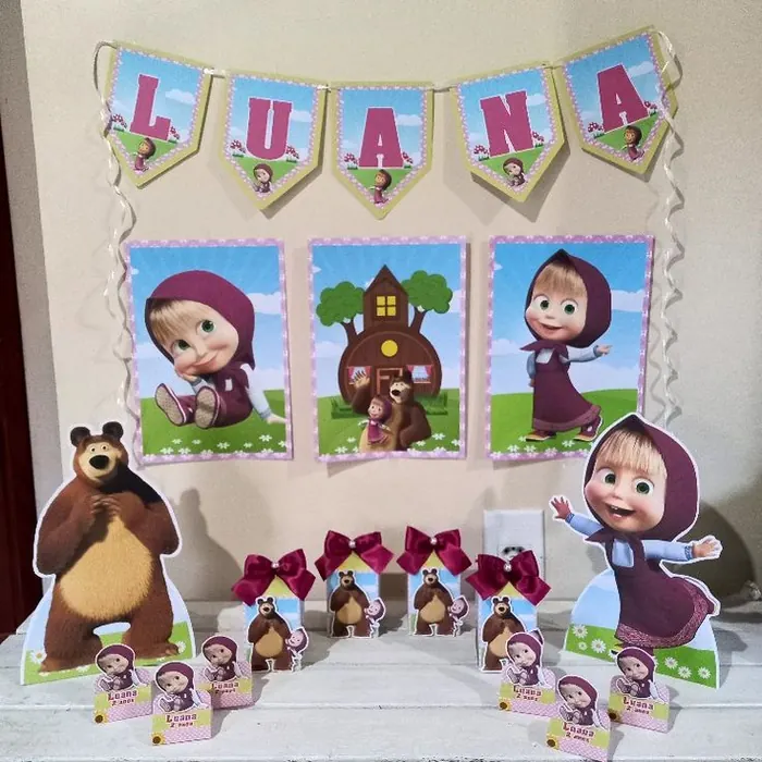 Kit de festa tema Masha e o Urso