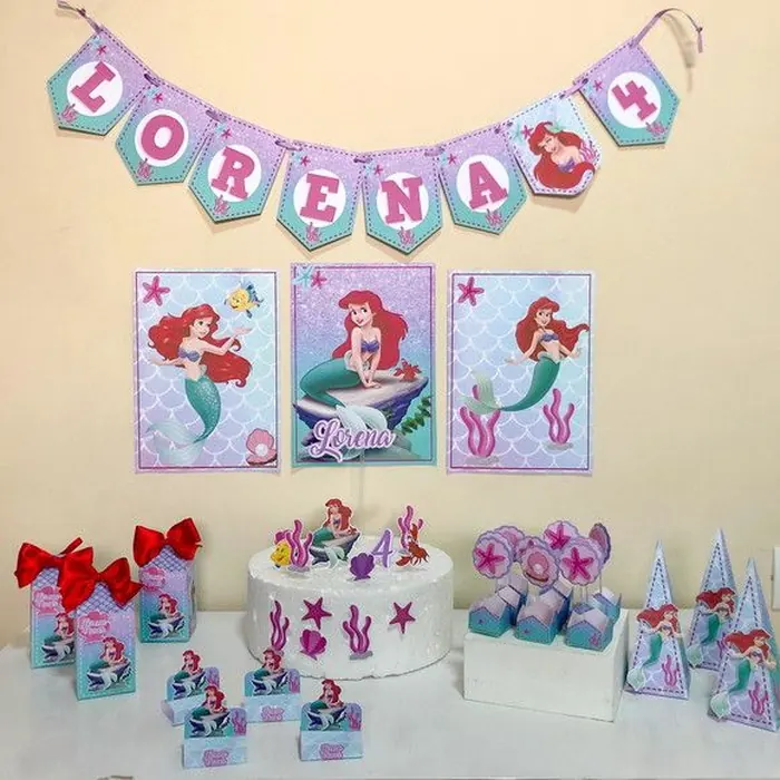 Kit de festa tema Pequena Sereia